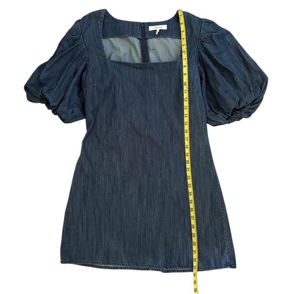FRAME Nina Puff Sleeve Denim Minidress In Gorham Size L  Puff Sleeve Size L $428 - Picture 5 of 9